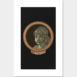 Melancholy Girl (frame coper celtic rope fabric rim) Posters and Art